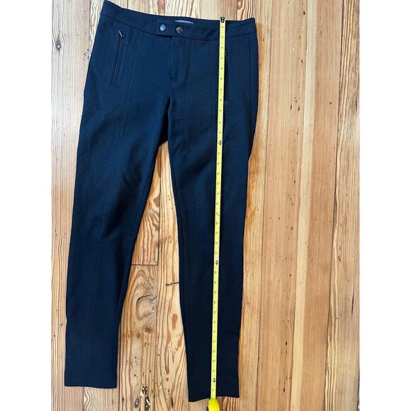 VINCE. Black Snap Zip Closure Faux Zip Front Pockets Straight Cigarette Pants 8 - Picture 9 of 10